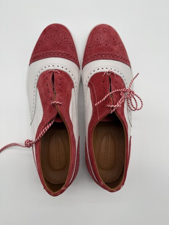 New Allen Edmonds Shoes Men\'s Size 10 Red White Leather Casual Sneakers 5530 main image 9